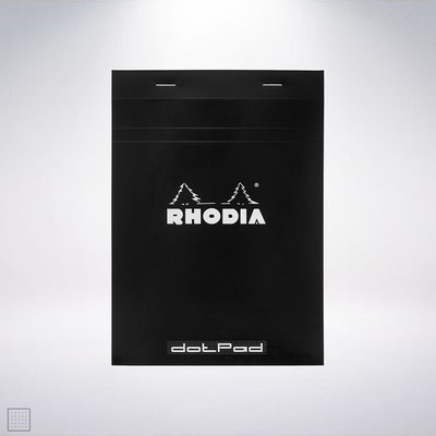 法國 RHODIA Head-Stapled Dotpad A5 上掀式筆記本: 黑色/Black