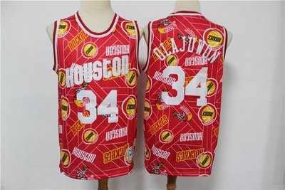 哈基姆·歐拉朱萬(Hakeem Olajuwon)  NBA休士頓火箭隊 催淚撕裂版限量款 球衣 34號