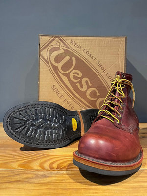 Wesco Boots - 7" Jobmaster Burgundy 酒紅色油蠟皮綁帶工作靴 8E