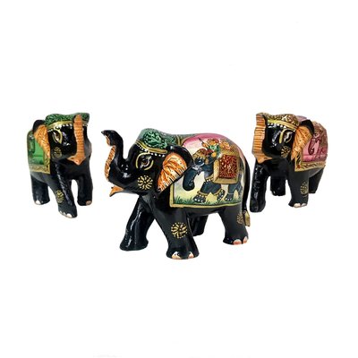 [晴天舖] 印度進口  彩繪象 手工木製大象 泰國還願象 四面神 招財 象神 3吋 售印度線香