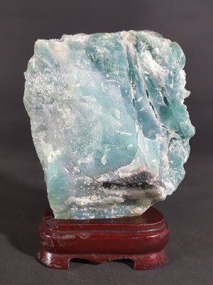 [銀九藝] 水晶雅石 藍色天河石原礦 吉祥擺飾