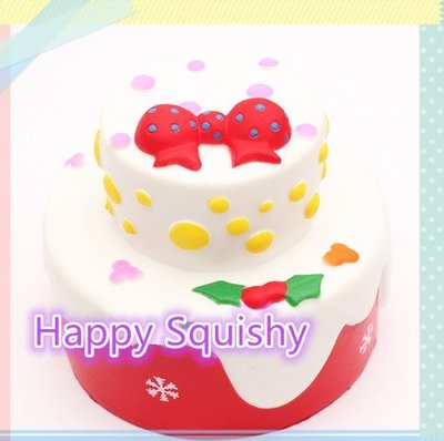 ~Happy Squishy~ 最新款 超級漂亮的 三層聖誕蛋糕 Squishy/軟軟/減壓玩具 (獨家款)慢回彈
