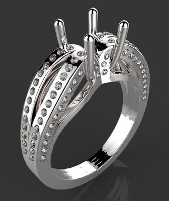18K金鑽石1克拉空台 婚戒指鑽戒台女戒線戒 款號RD0518 特價46,900 另售GIA鑽石