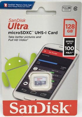 SanDisk Ultra microSDXC 128GB 記憶卡〔無轉卡〕TF 128G UHS-I C10 100MB/s 公司貨 SDSQUNR