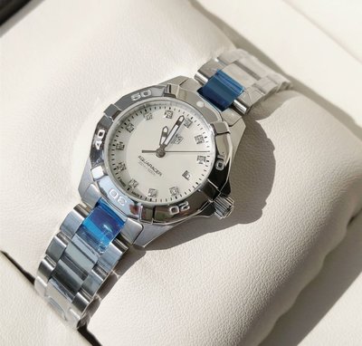 TAG HEUER Aquaracer 珍珠貝母錶盤 銀色不鏽鋼錶帶 石英 女士手錶 WBD1414.BA0741
