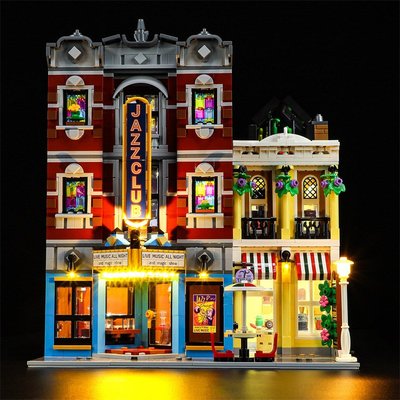 YB兼容樂高 10312爵士樂俱樂部房子LED燈飾 街景系列積木玩具燈光