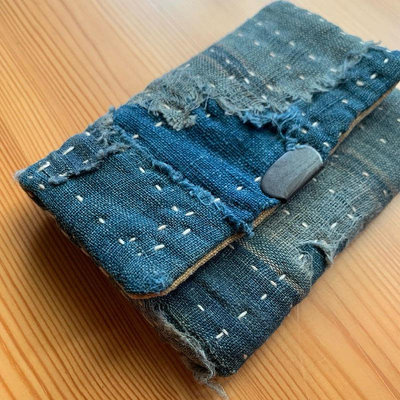 日本帶回 日本職人 手作 刺子 藍染 老布 boro 皮夾 信用卡夾 悠遊卡夾 鑰匙包 零錢包 洗舊 vintage