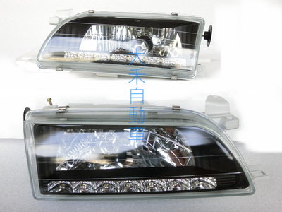 大禾自動車 黑框 LED 玻璃大燈 適用 TOYOTA COROLLA 1993-1997