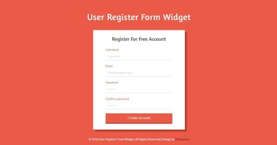 User Register Form Widget 響應式網頁模板、HTML5+CSS3、網頁設計  #03030A