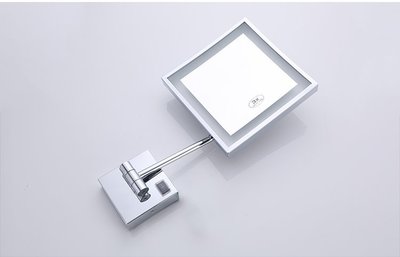熱銷 浴室鏡 化妝鏡 妝鏡壁掛可伸縮放大美容鏡子帶LED燈