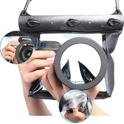 相機防水罩微單反防雨套水下攝影包潛水殼鏡頭放水袋適用佳能索尼