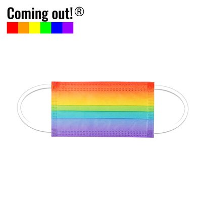 【台灣加油】Coming out!六色彩虹漸變口罩彩虹驕傲月LGBT一次性防塵面罩