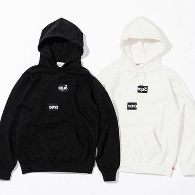 全新正品Supreme x Comme Des Garcons CDG Hoodie FW18 黑/白