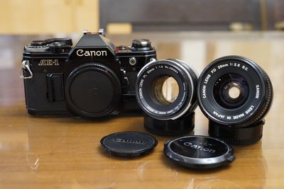 【售】不錯經典底片機 Canon AE-1加購 50mm人像 28mm FD鏡頭