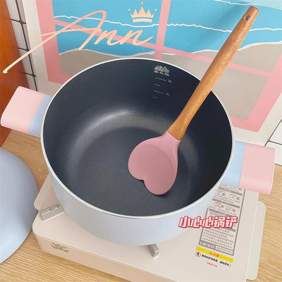 chubbybaby*廚房好物~粉色少女心小心心硅膠奶油勺甜品烘焙鏟子-Ann美學