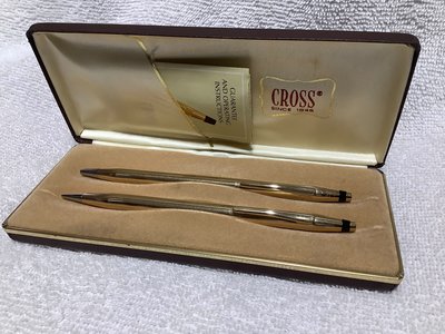 【CROSS】F-美國製實心14K金對筆(原子筆與自動鉛筆，非鍍金或包金)/套 --您看過這套絕稀珍品嗎？