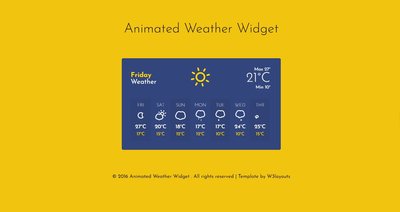 Animated Weather Widget  響應式網頁模板、HTML5+CSS3、網頁設計  #04002A