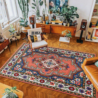 新品波西米亞復古臥室地毯民族風客廳滿鋪茶幾沙發毯花紋室內裝飾地墊