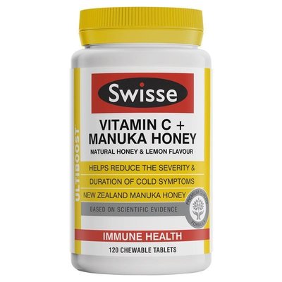 代購澳洲 Swisse 維生素 C + 麥盧卡蜂蜜 Vitamin C + Manuka Honey (120顆)