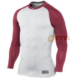 ＊NIKE PRO COMBAT MLB 長袖貼身排汗緊身衣(白紅) 特價1260元