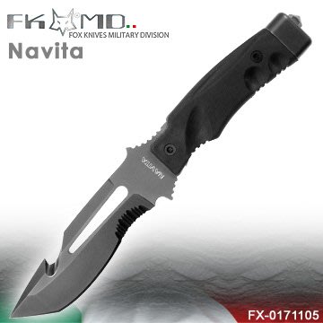 【EMS軍】義大利FOX NAVITA潛水戰鬥刀-(公司貨)#FX-0171105