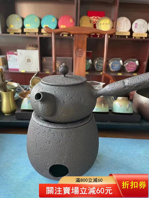 二手 全新清貨低出鑄鐵手工碳爐 日本鑄鐵壺鑄鐵側把急須 炭爐煮茶