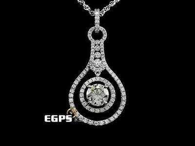 【永久流當品】《EGPS》天然鑽石 K金鑽石項鍊 造形項鍊 主石重1.00CT 鑽石項鍊 白K金 HR3168