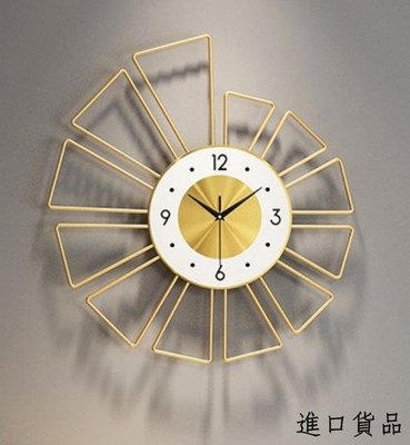 現貨金屬創意造型時鐘 簡約幾何金色藝術造型靜音掛鐘 牆上時鐘牆面創意歐風掛鐘牆鐘時鐘居家餐廳牆面裝飾鐘可開發票