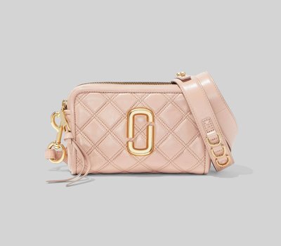 正貨Marc Jacobs MJ 粉裸膚色羊皮菱格紋相機包THE QUILTED SOFTSHOT 21