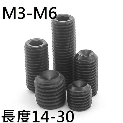 【200元出貨】無頭螺絲 止付螺絲 機米螺絲 M3 M4 M5 M6 長度14-30 熱處理 鋼化12.9級【上井精品百貨】