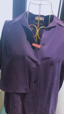 衣櫃大出清～美國帶回近全新Equipment 紫色真絲長版襯衫csd