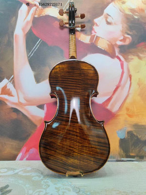 小提琴E580成人手工小提琴歐料獨板虎皮紋全手工云杉木面板考級演奏專業手拉琴
