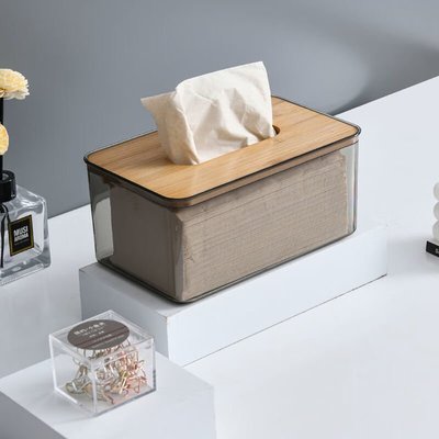 北歐簡約透明紙巾盒客廳家用抽紙盒面紙餐巾紙茶幾收納盒insP透明