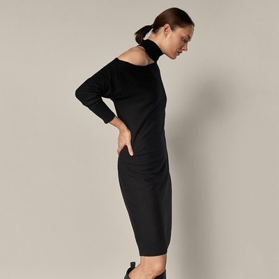【全新現貨】西班牙Massimo Dutti 女裝春季性感露肩設計針織簡約風針織連衣裙06624605800