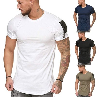pocket big yards men's tshirts leisure sport T-shirt for man