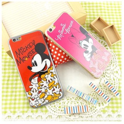 【Disney 】iPhone 6 plus 強化玻璃彩繪保護貼-米奇米妮