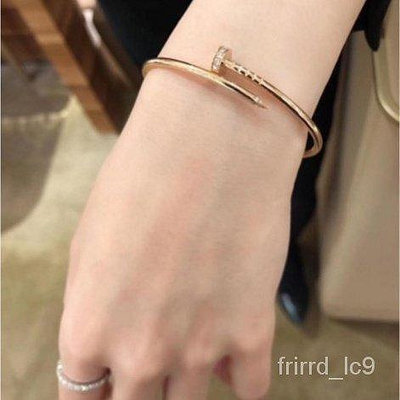 直購#Cartier卡地亞18K 釘子 黃金 玫瑰金 窄版 手環 手鐲 B6062517