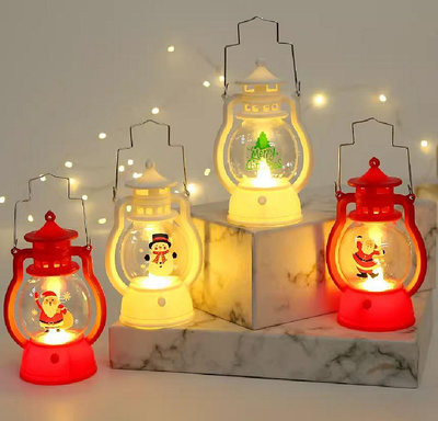 (現貨)聖誕節 派對 小 提燈 油燈 聖誕老人 雪人 聖誕樹 變裝 道具 擺飾 裝飾 交換 禮物 夜燈 餐廳 平安夜