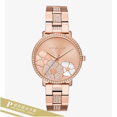 雅格時尚精品代購Michael Kors MK3865 奢華典雅 花朵密鑲鑽錶盤腕錶 女錶 歐美時尚 美國代購