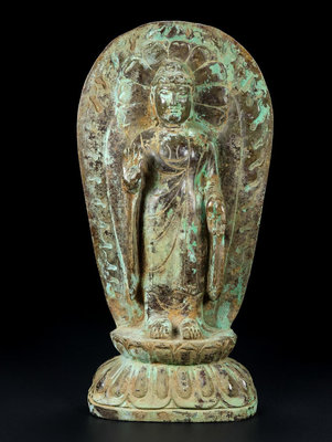 舊藏  銅銹佛像高29.2厘米寬15厘米厚7.4厘米重2.438千克28546【萬寶樓】古玩 收藏 古董