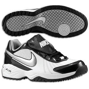 ((綠野運動廠))Nike Air Diamond Trainer 白/黑銀標,氣墊教練鞋,練習鞋,賽後鞋~優惠促銷