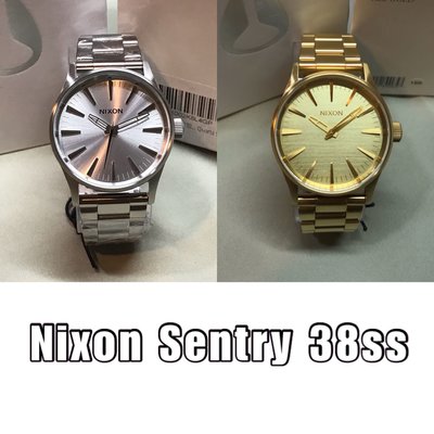 全新 特價 現貨 Nixon Sentry 38mm watch 鋼錶帶 手錶 金錶 中性 簡約 時尚 戶外 運動 休閒 摩登 復古