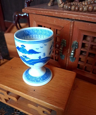 陶然居古董藝術品/中西方文物藝術收藏 ~ ~ 老中國青花山水小瓷杯