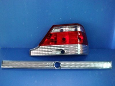 小亞車燈╠ 全新外銷限量賓士 W140 S320 95年 專用 晶鑽 紅白 尾燈 含飾板