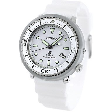 預購 SEIKO STBR021 精工錶 PROSPEX 43mm 太陽能 潛水錶 白面盤 白色橡膠錶帶 男錶女錶