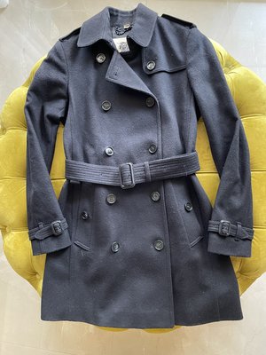 Burberry London 黑色羊毛大衣外套