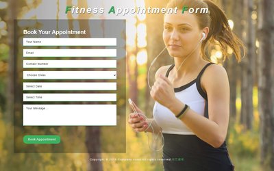 Fitness Appointment Form 響應式網頁模板、HTML5+CSS3、網頁特效  #6899