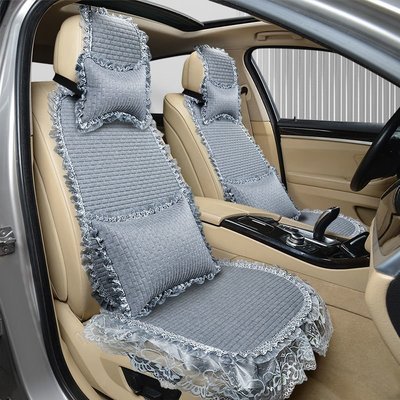 現貨熱銷-新款汽車座套全包布藝座椅套通用蕾絲坐墊套四季通用車套座椅坐墊-