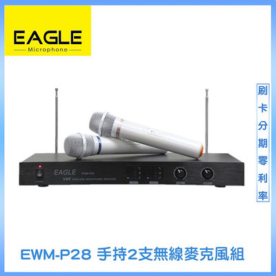 嘟嘟音響 EAGLE EWM-P28 手持2支無線麥克風組 全新公司貨 歡迎+即時通詢問 免運