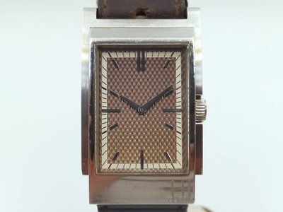【發條盒子H8035】DUNHILL 登喜路 wafer系列 方型咖面 不銹鋼石英 經典中性錶款 8035